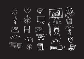 hand doodle Business icon idea