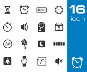 Vector black  time icons set