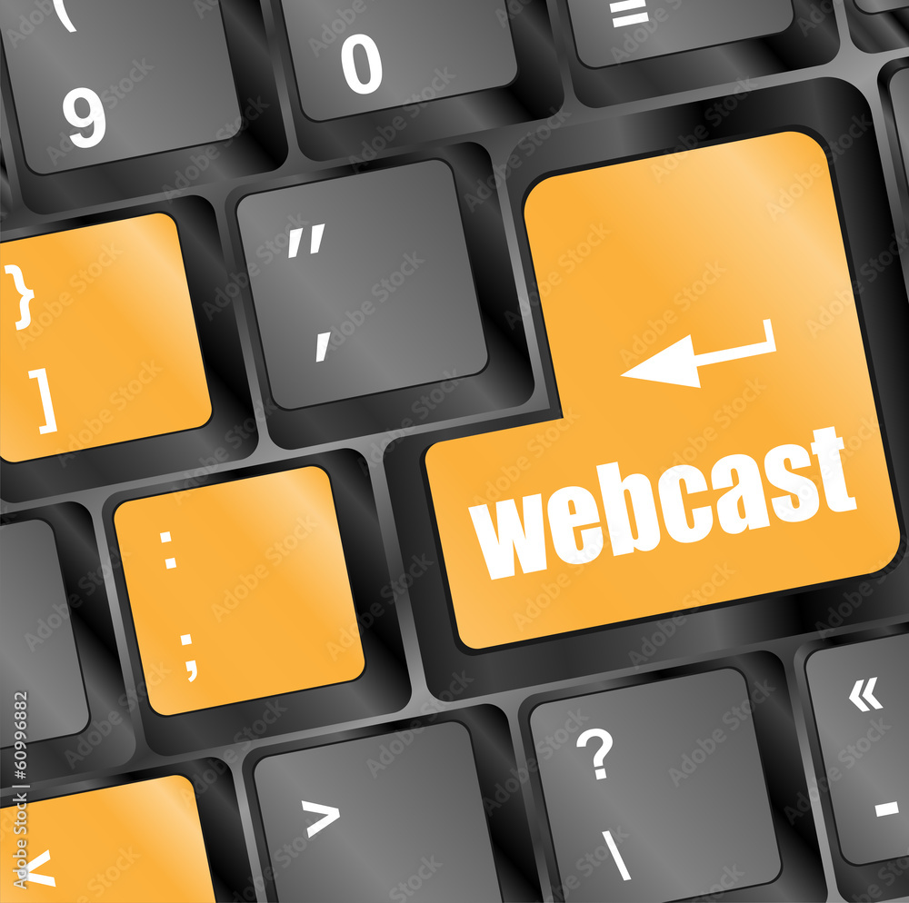 Poster keyboard key with webcast web button