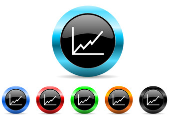 chart icon vector set