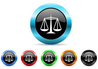 justice icon vector set