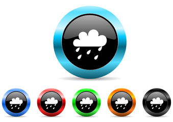 rain icon vector set