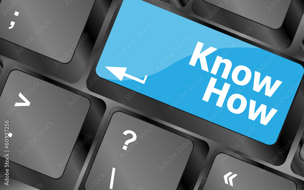 Aufkleber know how button keyboard key - business concept