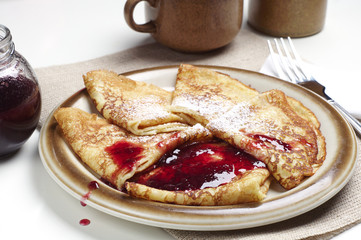 Pancakes with jam