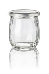 freigestelltes bauchiges Konservenglas