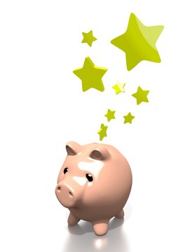 money pig with star