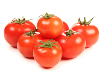 Tomatoes on white