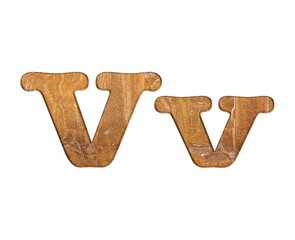 Letter V wooden.