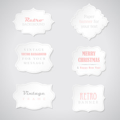 Set of retro paper banners with place for your text