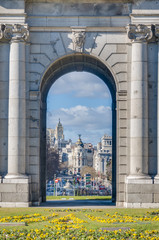 Obraz premium The Alcala Gate in Madrid, Spain.