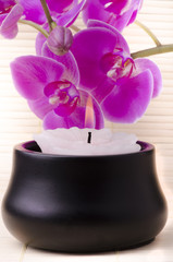 candela con orchidea