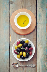 Different kinds of olives
