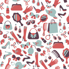Seamless woman accessories background
