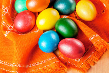 easter eggs on the napkin