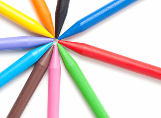 Naklejka premium Multicolored wax crayons