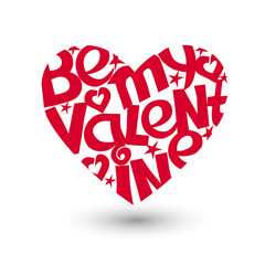 Heart shape with script Be my Valentine. Vector