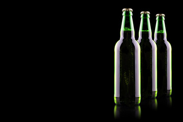 Bottle of beer with drops