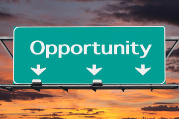 Freeway to Opportunity Road Sign