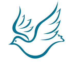 Naklejka premium Flying dove of peace