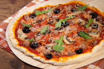 Home Made Pizza - Sun Dried Tomatoes and Meat