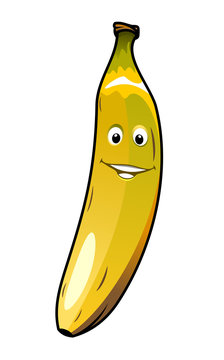 Cute cheeky smiling cartoon banana