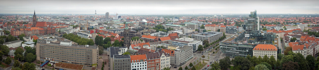 Naklejka na ściany i meble Panoramiczny widok z Hannover, Niemcy