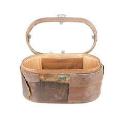 the vintage antique bag isolated over white background