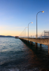 Jetty at sunset in Sabah, Borneo, Malaysia