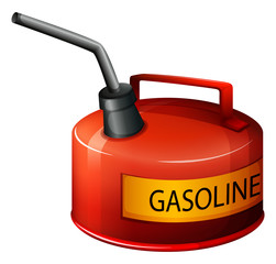 A red gasoline container