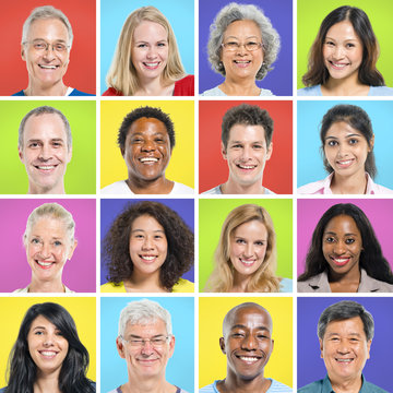 Collection of Multi-ethnic Happy People