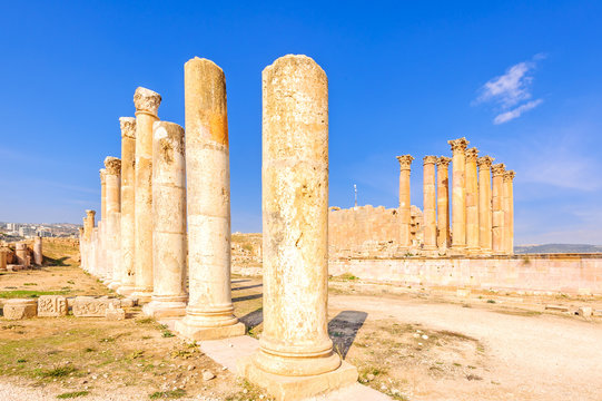 Roman Ruins of Gerasa in the ancient Jordanian city of Jerash