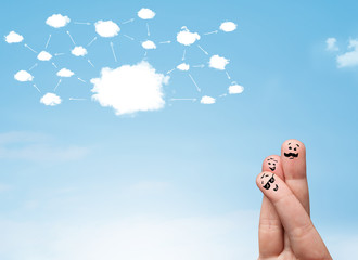 finger smiley with cloud network system
