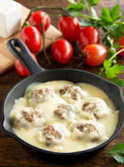 Swedish meatballs in a creamy sauce.