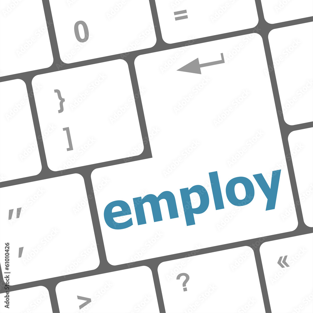 Aufkleber employ button on computer pc keyboard key