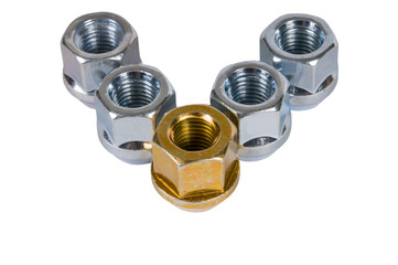 wheel nuts on a white background.