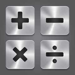 Fototapeta premium Metal Icons Math Symbols.