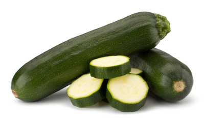fresh vegetable zucchini isolated on white background