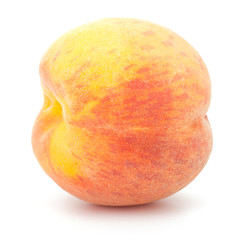 Ripe peach fruit isolated on white background