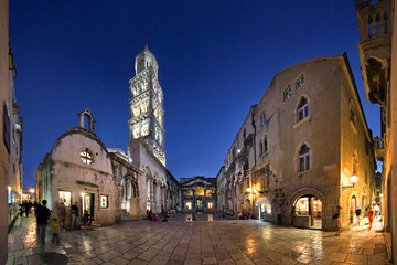 Peristyle, main square of Diocletian palace, extra wide view