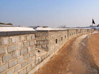 Wall of Hwaseong Fortress in Suwon, South Korea