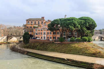 Fototapeta premium Tiber Island Rome