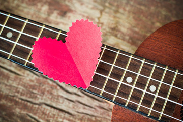 Guitar lover. Valentine's concept.