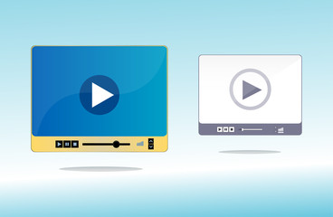 Media player interface set with play button