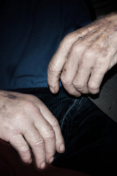 Hands of elderly person