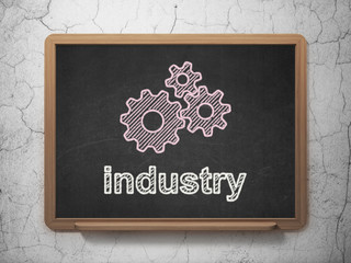 Business concept: Gears and Industry on chalkboard background