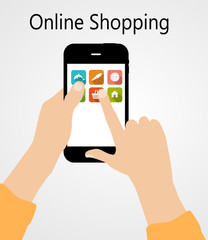 Online Shopping Flat Concept Vector Illustration