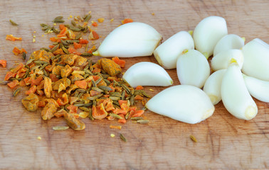 garlic and spices