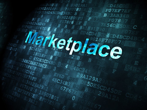 Marketing Concept: Marketplace On Digital Background