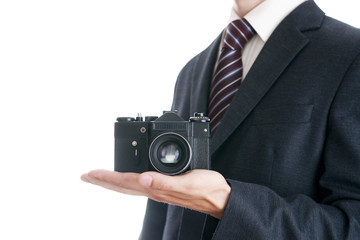 Fototapeta premium Businessman with camera