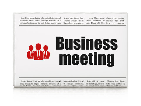 Business concept: newspaper with Business Meeting and Business